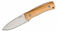 LionSteel M4 UL Fixed Blade M390 satin Olive wood handle, kožený sheath