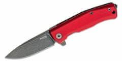 LionSteel MT01A RB Myto Black Red kapesní nůž 8,3 cm, Stonewash PVD, červená, hliník, rozbíječ skla