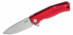 LionSteel MT01A RS Folding nůž STONE WASHED M390 blade, RED aluminum handle