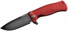 LionSteel SR11A RB SR Flipper RED Aluminum nůž, RotoBlock, Chemical Black blade Sleipner