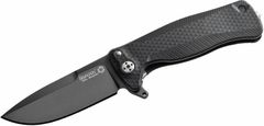 LionSteel SR22A BB SR FLIPPER BLACK Aluminum nůž, RotoBlock, Chemical Black blade Sleipner