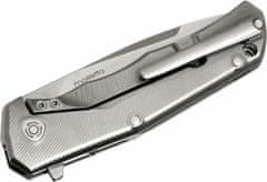 LionSteel LionSteen TRE GY Titanium Grey kapesní nůž 7,4 cm, Stonewash, titan, šedá spona, 3 otevírání