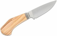 LionSteel WL1 UL Willy nůž do přírody 6,5 cm, olivové dřevo, kožené pouzdro 