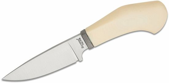 LionSteel WL1 MW Willy nůž do přírody 6,5 cm, bílá, Micarta, kožené pouzdro