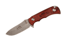 Muela ATB-9R 85mm STONED WASHED full tang blade, Pressed coral wood