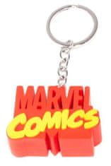 CurePink Gumový přívěsek na klíče Marvel: 3D Logo (7 x 3 cm)