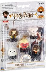 CurePink Set 5 figurek - razítek Harry Potter: Kouzelnický svět (výška 4 cm)