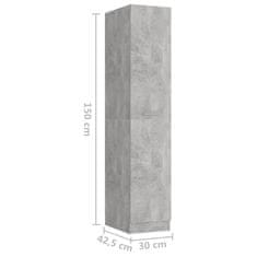 Vidaxl Úložná skříňka betonově šedá 30 x 42,5 x 150 cm dřevotříska