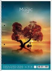 SHKOLYARYK Spirálový sešit "Colourful Magic", mix motivů, A4+, linkovaný, 80 listů, A4-080-6521L