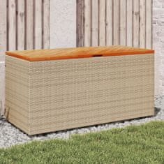 Greatstore Zahradní úložný box béžový 110x50x54 cm polyratan a akácie