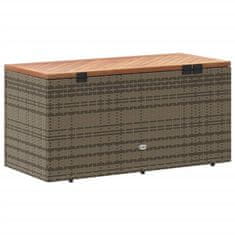 Vidaxl Zahradní úložný box šedý 110x50x54 cm polyratan akáciové dřevo