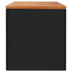 Vidaxl Zahradní úložný box černý 220x50x54 cm polyratan akáciové dřevo