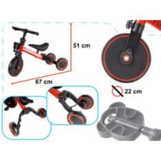 MG Trike Fix Mini 3v1 dětská tříkolka, červená