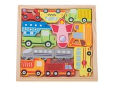 KIK Dřevěné puzzle, které ladí s tvary vozidel