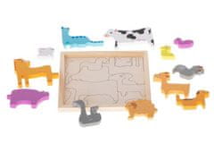 KIK Dřevěné puzzle, které ladí s tvary zvířátek