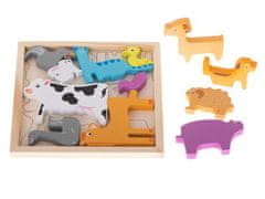 KIK Dřevěné puzzle, které ladí s tvary zvířátek