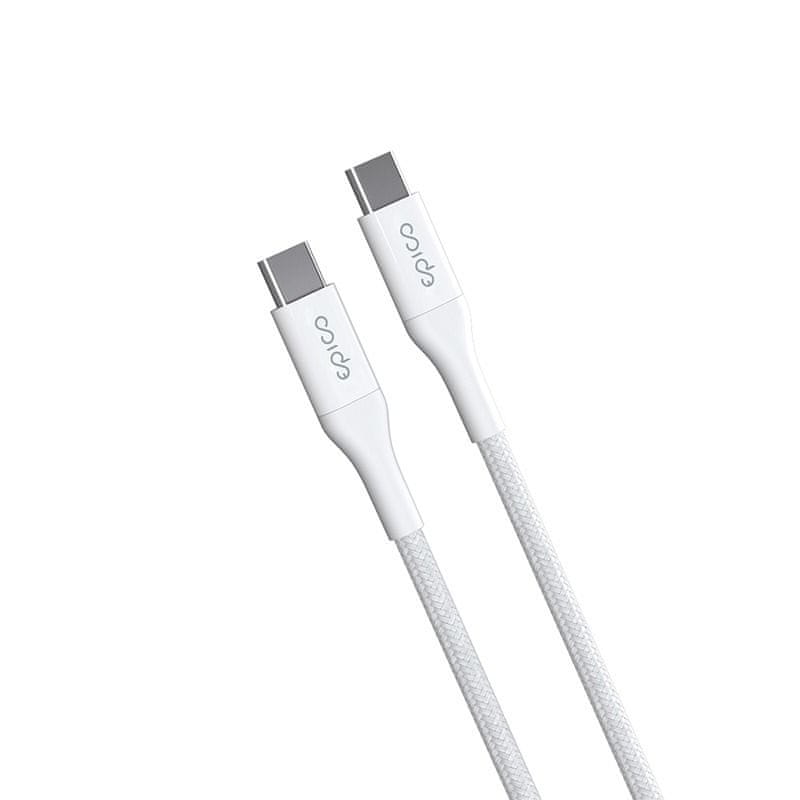 Levně EPICO Opletený PD kabel 1.2m USB-C na USB-C 9915141100002 - bílý