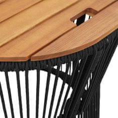 Petromila Zahradní odkládací stolky 2 ks dřevěná deska černé polyratan