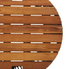 Vidaxl Zahradní odkládací stolky 2 ks dřevěná deska černé polyratan