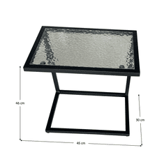 BPS-koupelny Zahradní stolek, černá ocel/tvrzené sklo, SELKO