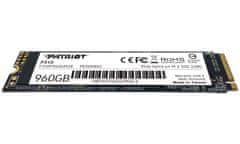 Patriot P310 960GB SSD / Interní / M.2 PCIe Gen3 x4 NVMe 1.3 / 2280
