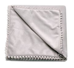 Baby Nellys Dětská deka Velvet - oboustranná s ozdobným lemováním, 100 x 75 cm, šedá