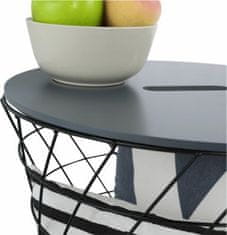 KONDELA Příruční stolek, grafit / černá, BATIS TYP 2