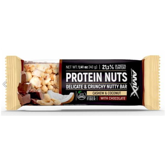 Amix Nutrition Protein Nuts Bar, 40 g Příchuť: Arašídy/Karamel