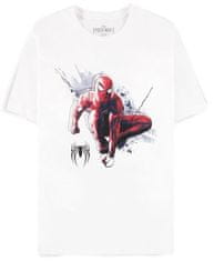 CurePink Pánské tričko Marvel|Spiderman: Černý pavouk (L) bílá bavlna