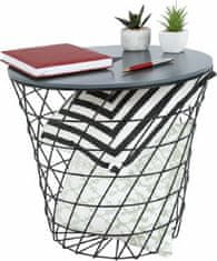 KONDELA Příruční stolek, grafit / černá, BATIS TYP 2