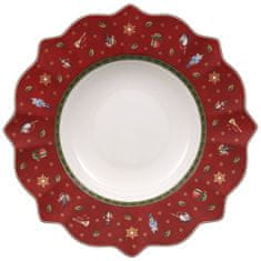 Villeroy & Boch Vánoční hluboký talíř z kolekce TOY'S DELIGHT Červený