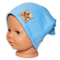 Baby Nellys Hand Made Dětská funkční čepice s dvojitým lemem - sv. modrá, vel. 98