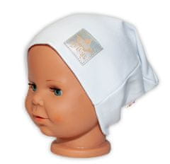 Baby Nellys Hand Made Dětská funkční čepice s dvojitým lemem - bílá, vel. 98
