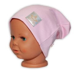 Baby Nellys Hand Made Dětská funkční čepice s dvojitým lemem - sv. růžová, vel. 98