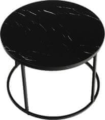KONDELA Konferenční stolek, černý mramor/černý kov, GAGIN