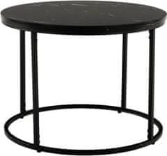KONDELA Konferenční stolek, černý mramor/černý kov, GAGIN