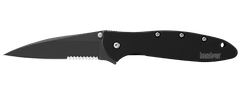 Kershaw 1660CKTST LEEK - BLACK Serrated kapesní nůž 7,5 cm, celočerná, celoocelový