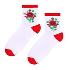 STEVEN Dámské ponožky 118 bílá/růžová 35-37