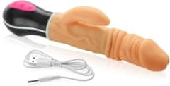 XSARA Nahřívané dildo, rotačně-posuvný vibrátor se stimulátorem klitorisu - 70484027