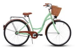 Eco dámské jízdní kolo, kola 26”, výška 150-170 cm, 1-rychlostní, Pistácia