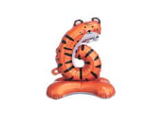 Kraftika 1ks oranžová tygr narozeninové nafukovací číslice stojící -