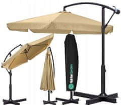 TopKing Velký zahradní deštník s ramenem 350 x 250 cm