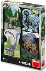 Dino Puzzle Jurský svět 4x54 dílků