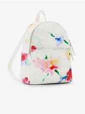 Desigual Bílý dámský květovaný batoh Desigual Liquidflower Mombasa Mini UNI