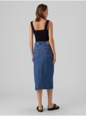 Vero Moda Modrá dámská džínová midi sukně Vero Moda Veri XL