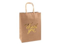 Kraftika 12ks nědá přírodní zlatá dárková papírová taška thank you