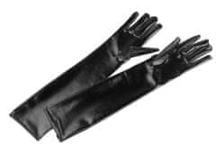 Kraftika 1pár erná dlouhé společenské rukavice imitace latexu