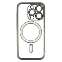TopQ Pouzdro Metallic MagSafe pro iPhone 15 Silver