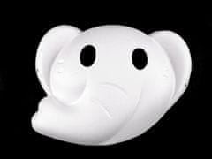 Kraftika 1ks bílá slon karnevalová maska - škraboška k domalování