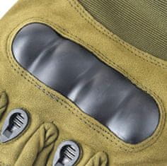 Camerazar Pánské poloprsté vojenské rukavice pro přežití, zelená, nylon/karbonová vlákna/guma, velikost XL